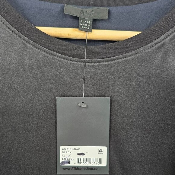 ATM Womens Size XL Long Sleeve Black Stretch Silk Mini Dress NWT - Picture 4 of 14